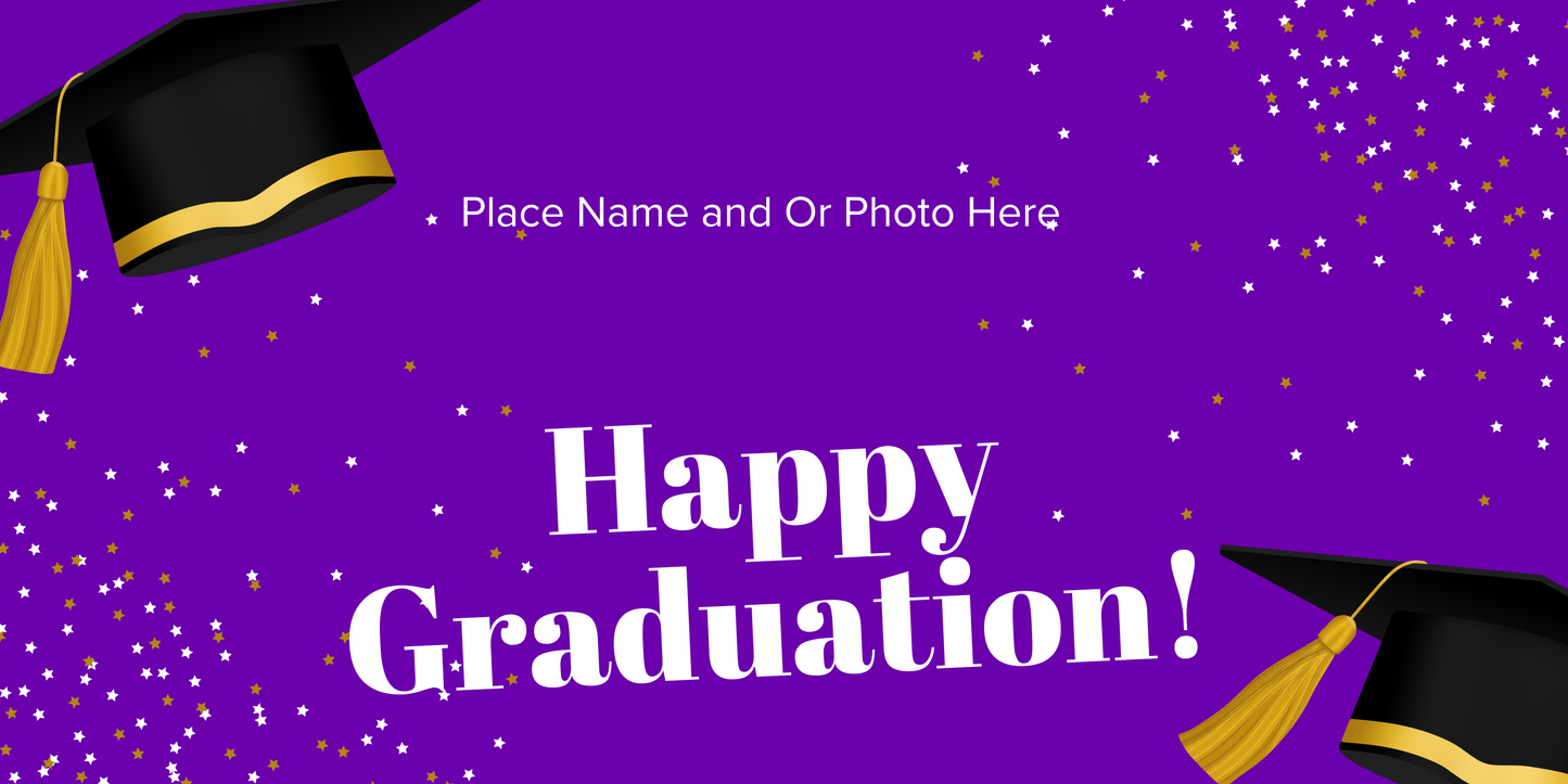 Stock "Happy Graduation" Professional Modern Graduation Banner - Just Add A Photo