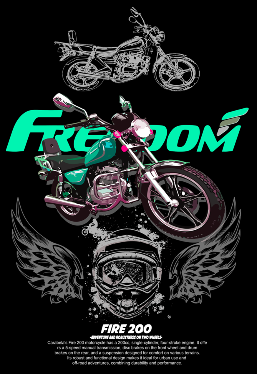 Motorcycle DTF Transfer Themed Pack 2 - For Dark Colors (13 Prints)
