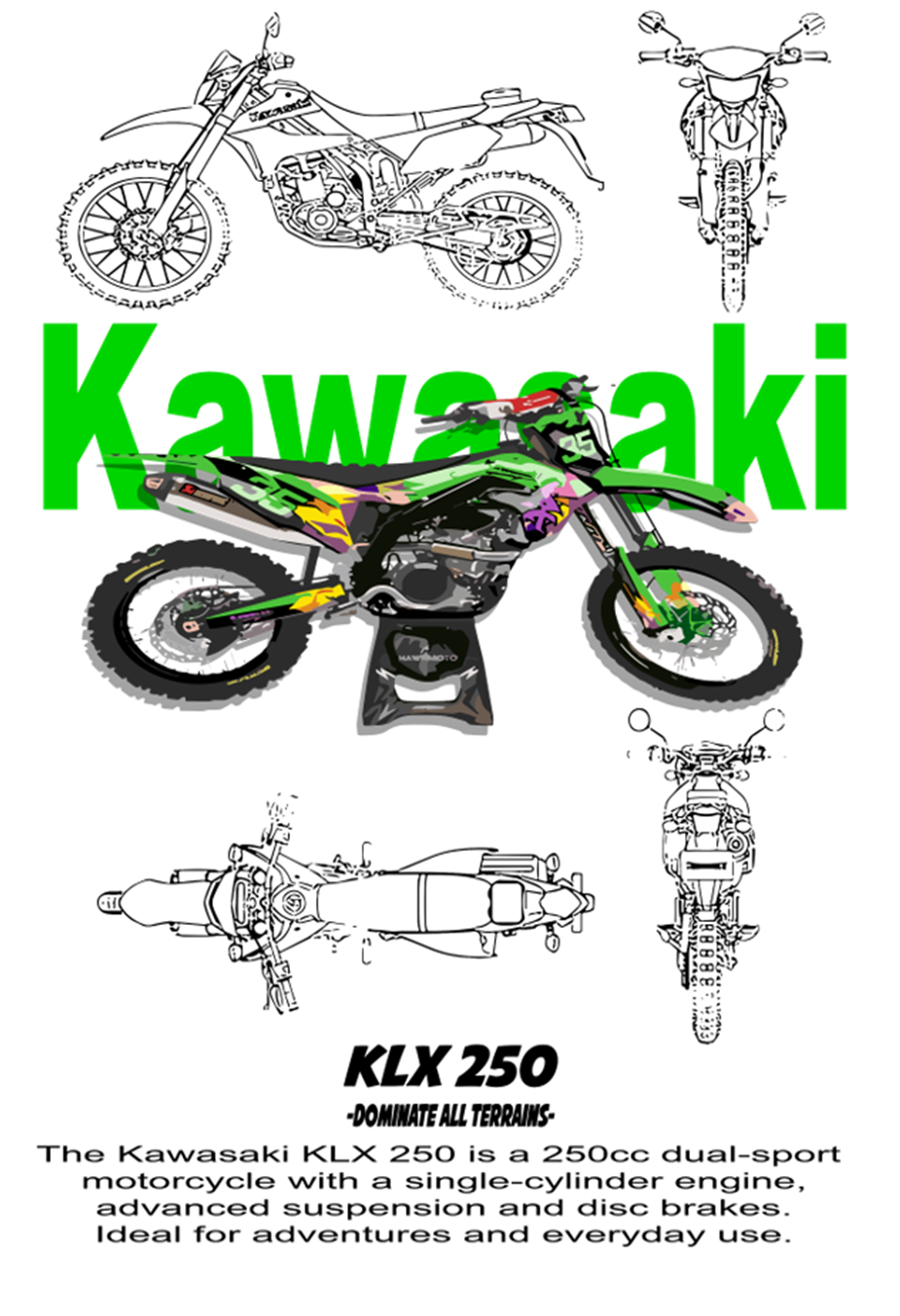 Motorcycle DTF Transfers Themed Pack - For Light Colors (15 Prints)