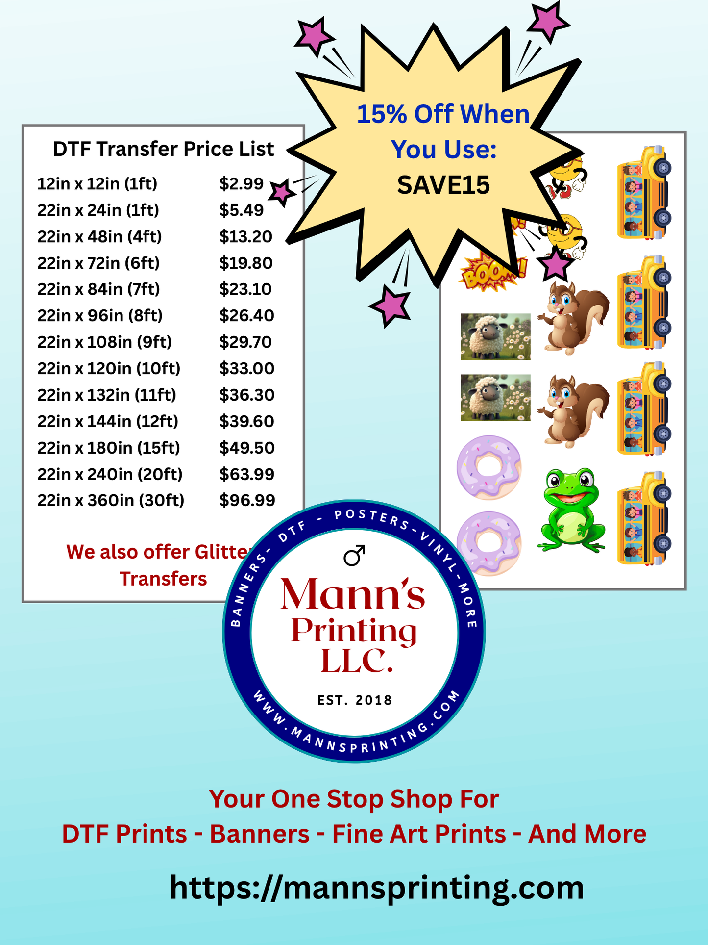 Custom DTF Transfer & Gang Sheets