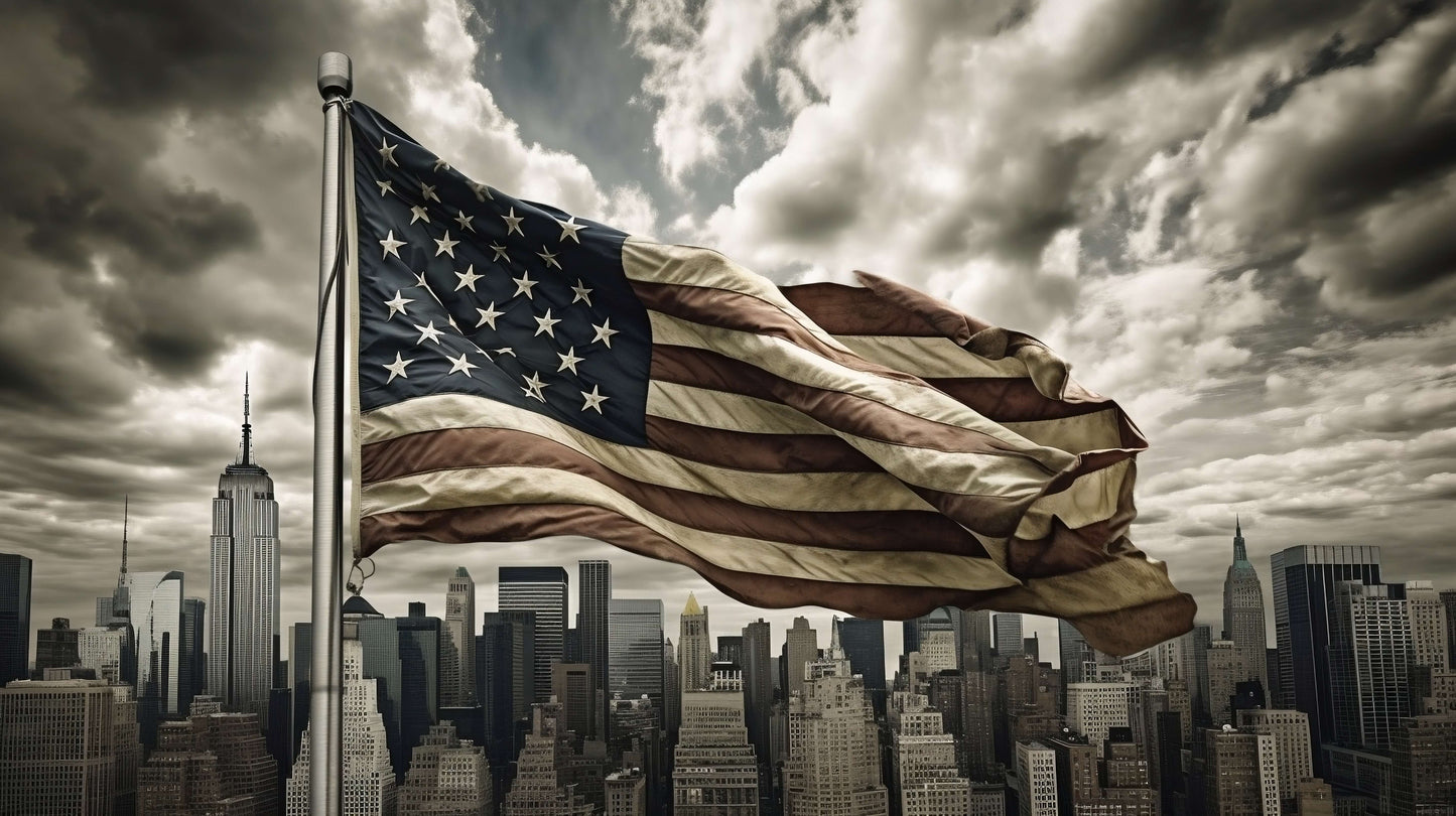 "Ol Glory In The Wind" Stock Fine Art Prints - 3 Piece