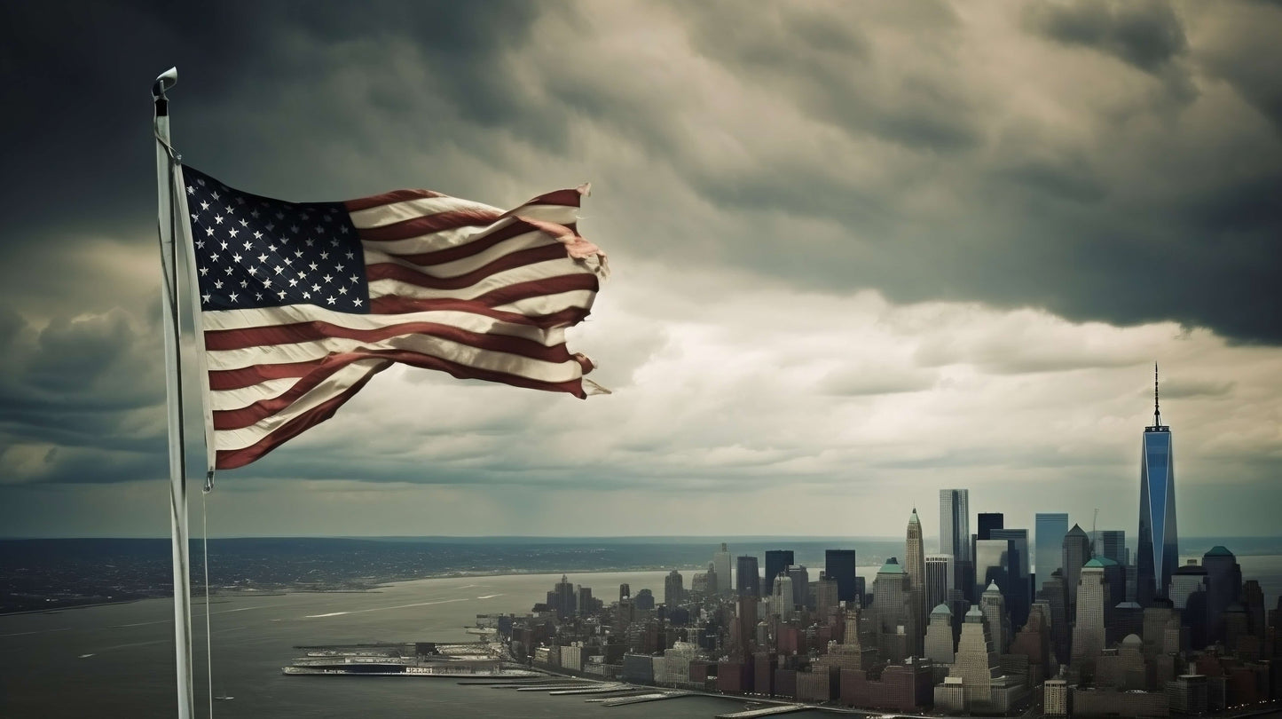 "Ol Glory In The Wind" Stock Fine Art Prints - 3 Piece