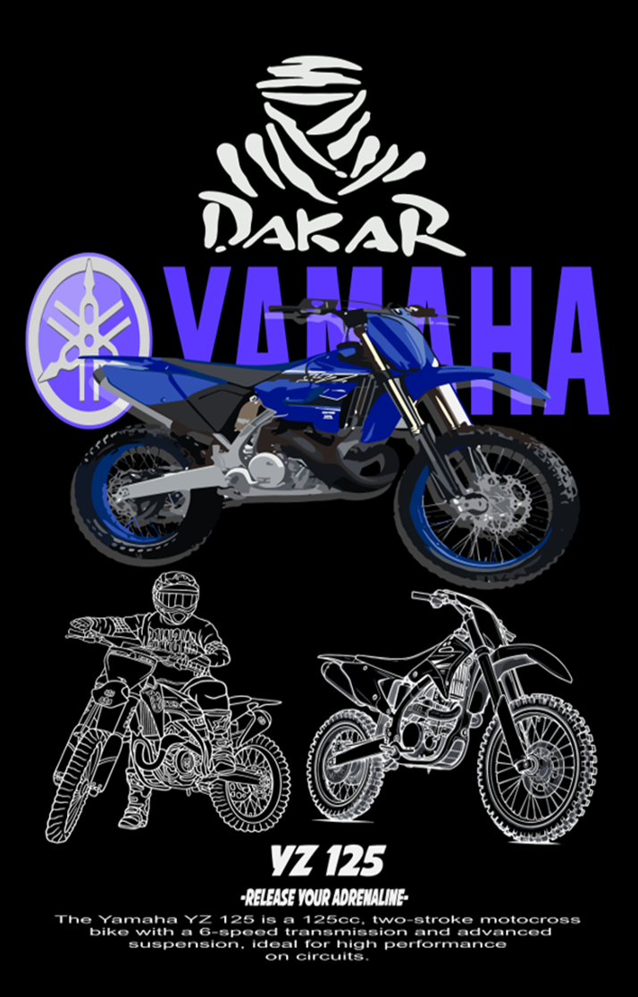 Motorcycle DTF Transfer Themed Pack 2 - For Dark Colors (13 Prints)