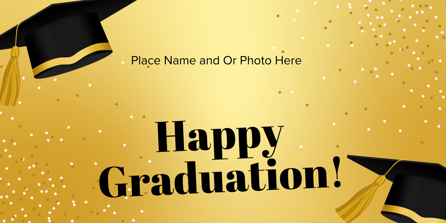 Stock "Happy Graduation" Professional Modern Graduation Banner - Just Add A Photo