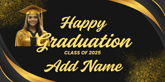 Stock Modern Graduation Ceremony Class of 2025 Banner- Just Add A Photo