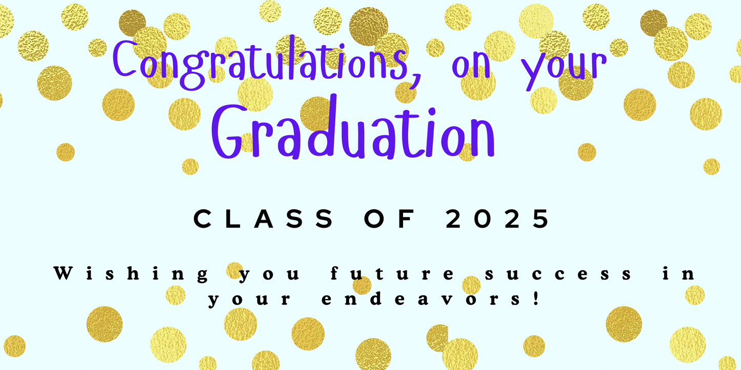 Colorful Back Ground with Gold Coin Graduation Banner