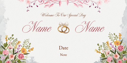 Country Bouquet Watercolor Wedding Banner