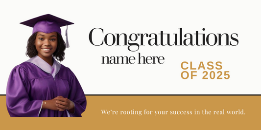 Simple Photo Graduation Class 2025 Greeting Banner - Just Add A Photo