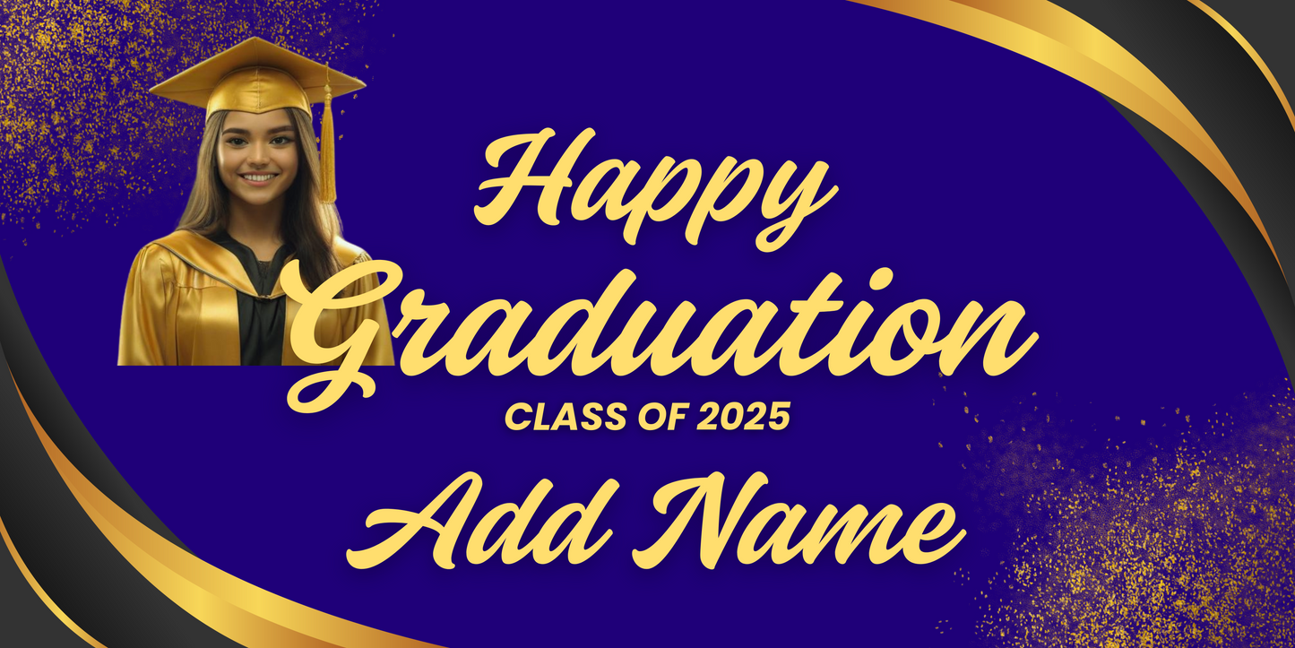 Stock Modern Graduation Ceremony Class of 2025 Banner- Just Add A Photo