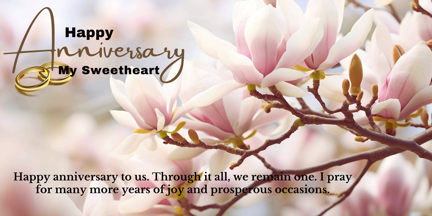 Pink Magnolia Anniversary Banner