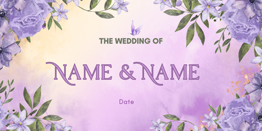 Purple Bouquet Wedding Banner