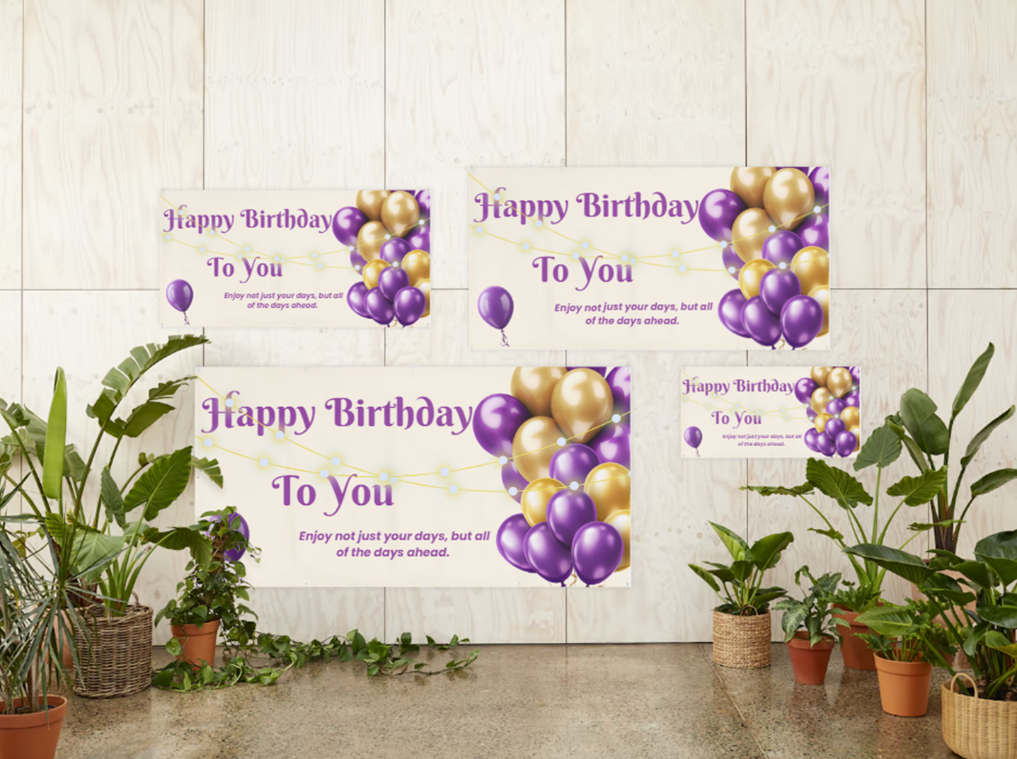 Stock Birthday Balloon Banners