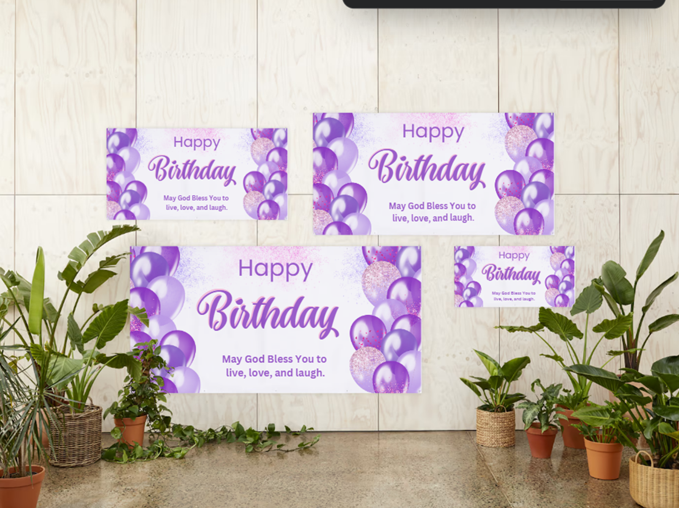 Stock Birthday Balloon Banners