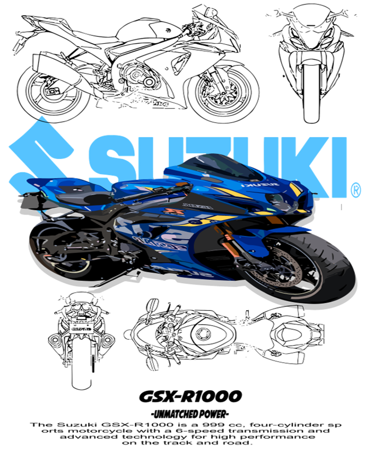 Motorcycle DTF Transfers  Themed Pack - For Light Colors (15 Prints)
